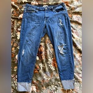 KanCan women’s XL Distressed Denim Jeans Cropped Skinny/Capris